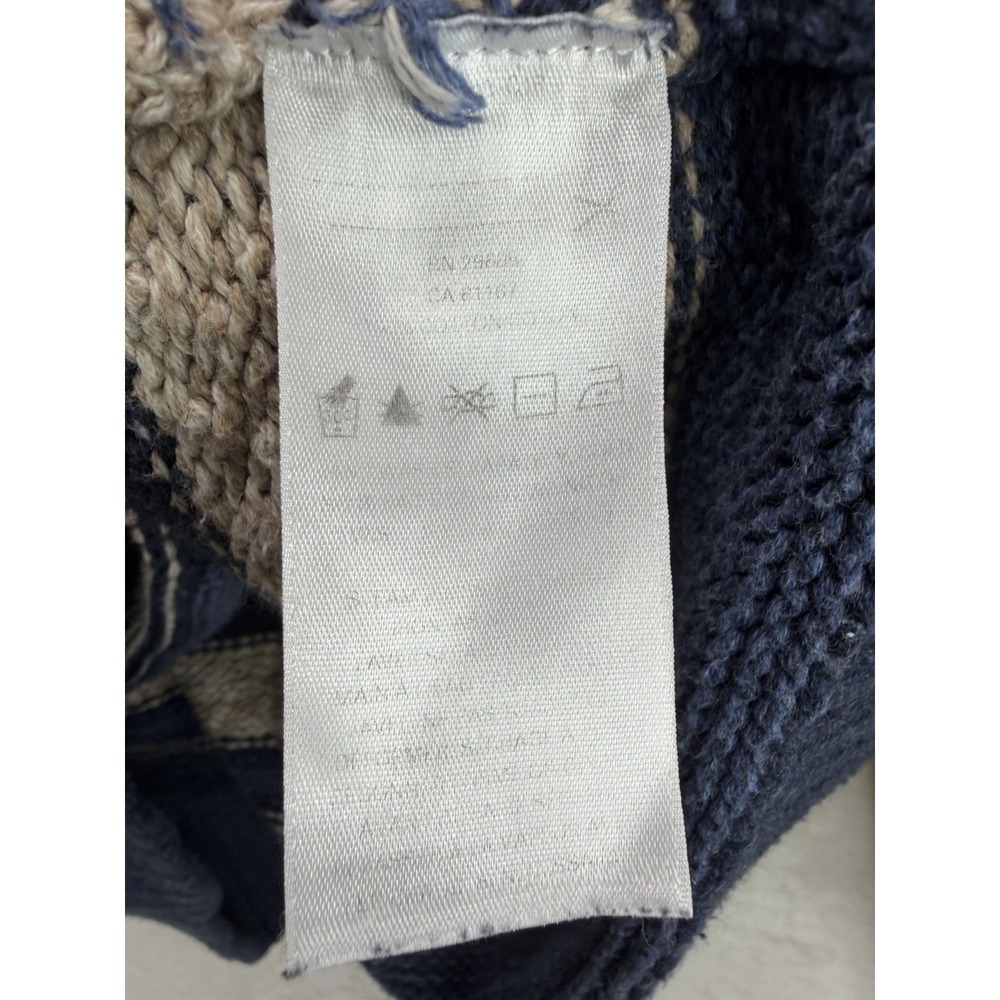 Pendleton Men's Shawl Collar Southwest Sweater in Blue Stripe Size Medium - Picture 5 of 8